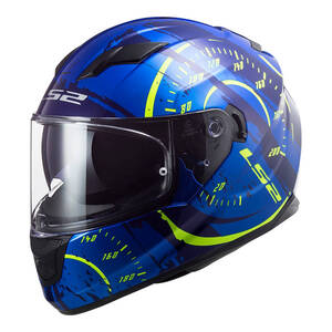 LS2 FF320 Stream Evo Tacho Helmet - Blue / Hi-Vis